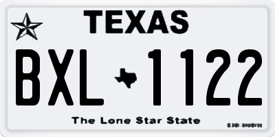 TX license plate BXL1122
