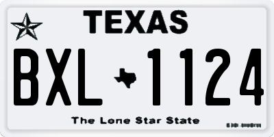 TX license plate BXL1124