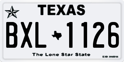 TX license plate BXL1126