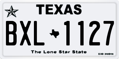 TX license plate BXL1127