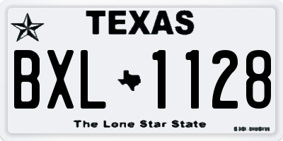 TX license plate BXL1128