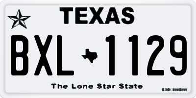 TX license plate BXL1129