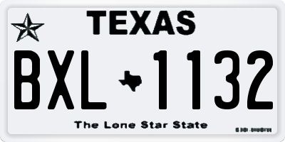 TX license plate BXL1132