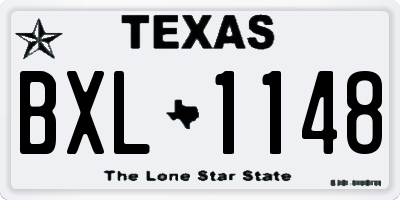 TX license plate BXL1148
