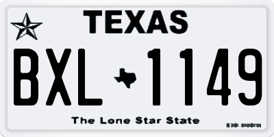 TX license plate BXL1149