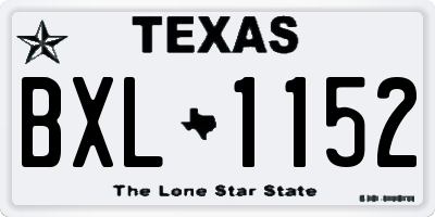TX license plate BXL1152