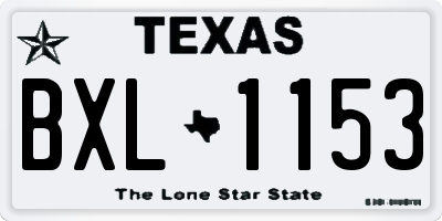 TX license plate BXL1153