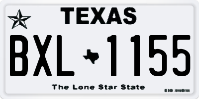 TX license plate BXL1155
