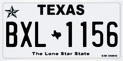 TX license plate BXL1156