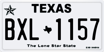 TX license plate BXL1157
