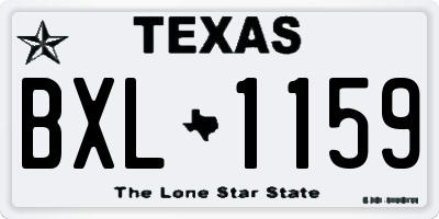 TX license plate BXL1159