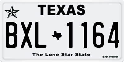 TX license plate BXL1164