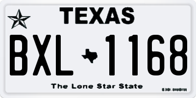 TX license plate BXL1168