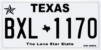 TX license plate BXL1170