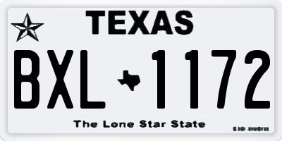TX license plate BXL1172