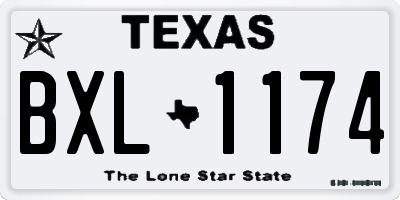 TX license plate BXL1174
