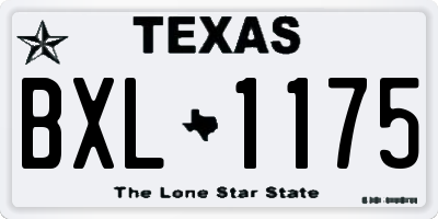 TX license plate BXL1175
