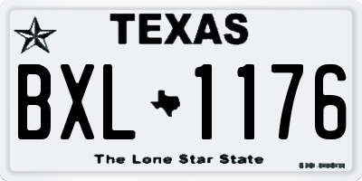 TX license plate BXL1176