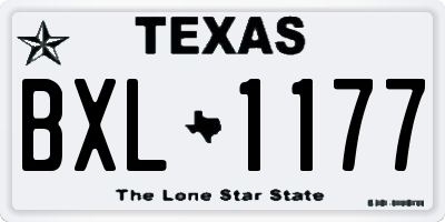 TX license plate BXL1177