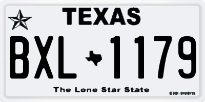 TX license plate BXL1179
