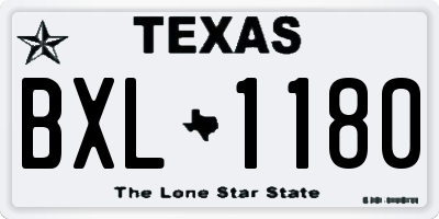 TX license plate BXL1180