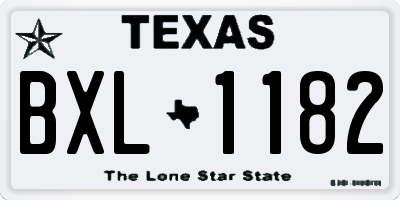 TX license plate BXL1182