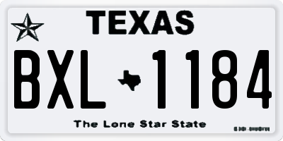 TX license plate BXL1184