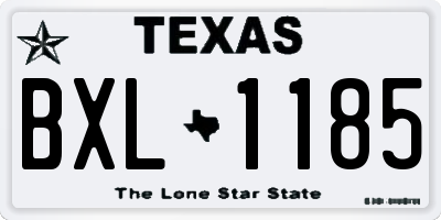 TX license plate BXL1185