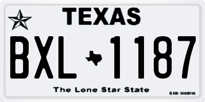 TX license plate BXL1187