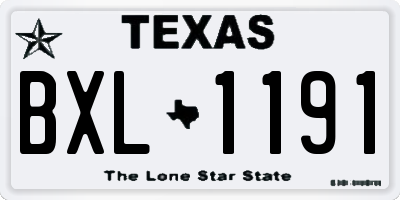 TX license plate BXL1191