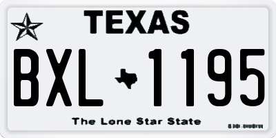 TX license plate BXL1195