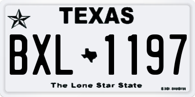 TX license plate BXL1197