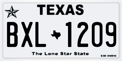 TX license plate BXL1209