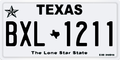 TX license plate BXL1211