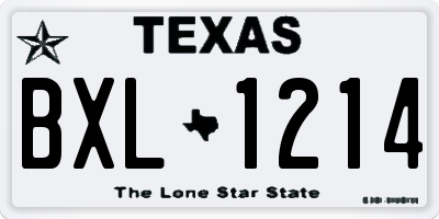 TX license plate BXL1214