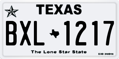 TX license plate BXL1217