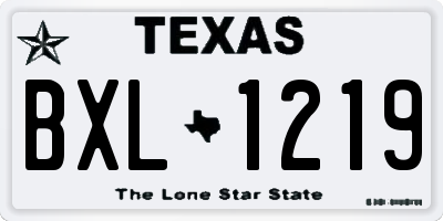 TX license plate BXL1219