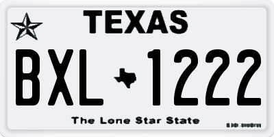 TX license plate BXL1222