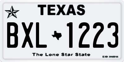 TX license plate BXL1223