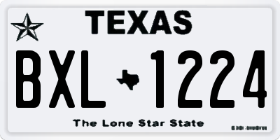 TX license plate BXL1224