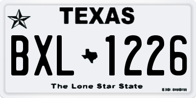 TX license plate BXL1226