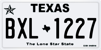 TX license plate BXL1227