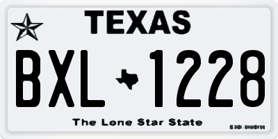 TX license plate BXL1228