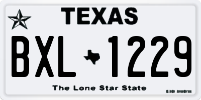 TX license plate BXL1229