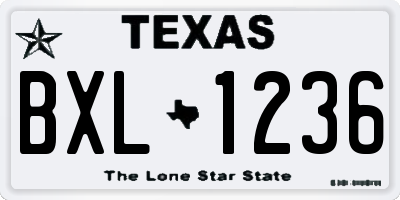 TX license plate BXL1236