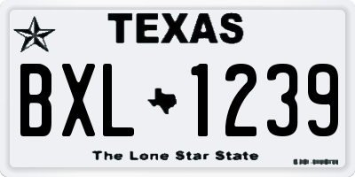 TX license plate BXL1239