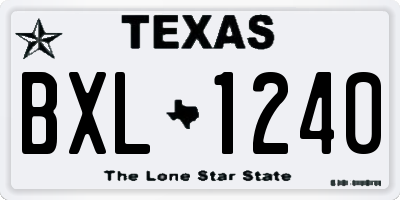 TX license plate BXL1240