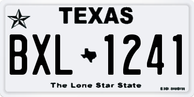 TX license plate BXL1241