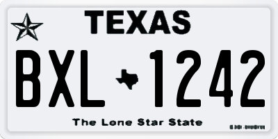 TX license plate BXL1242