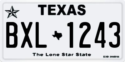 TX license plate BXL1243
